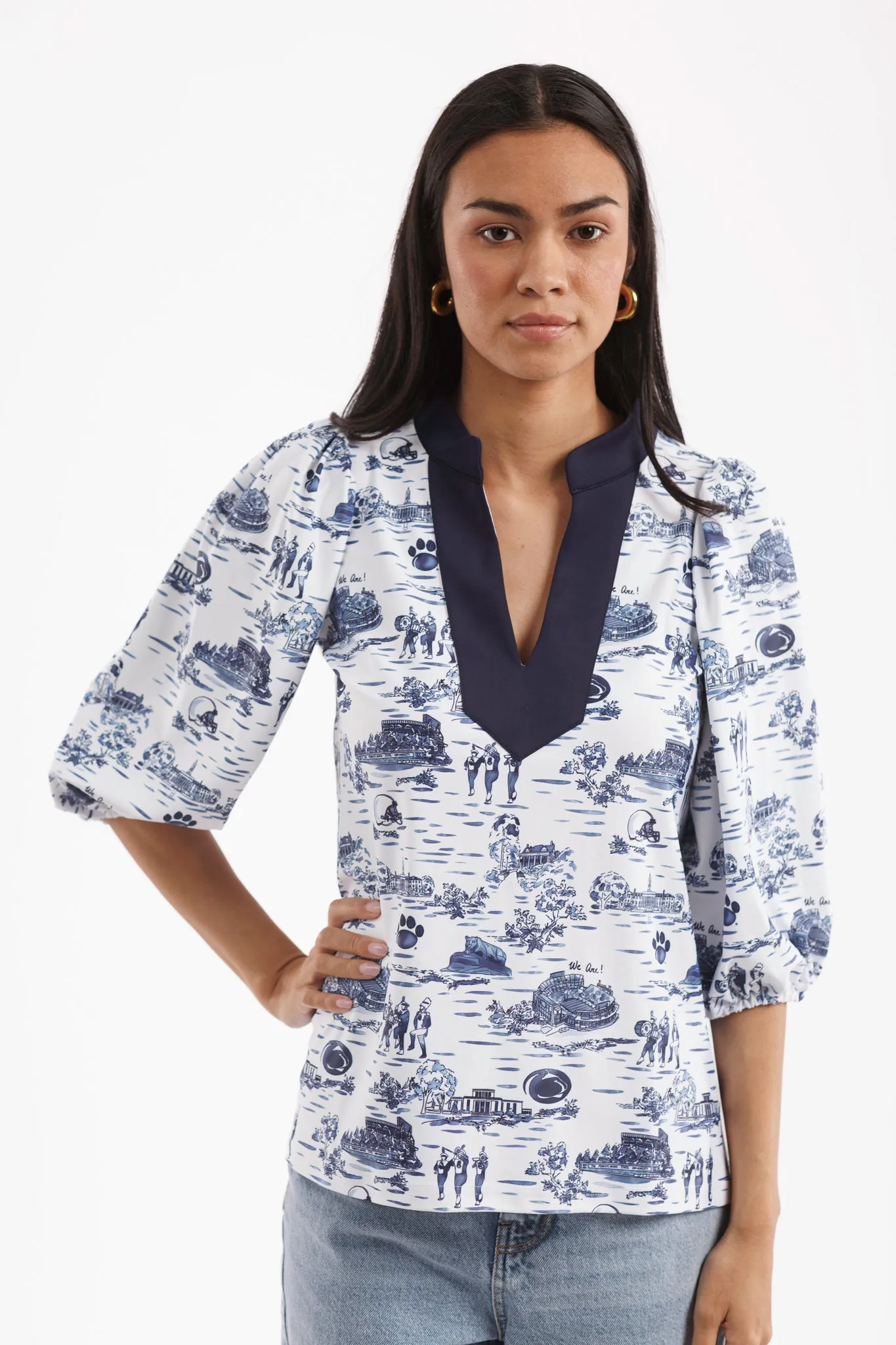 The Eliza Top - Penn State Toile