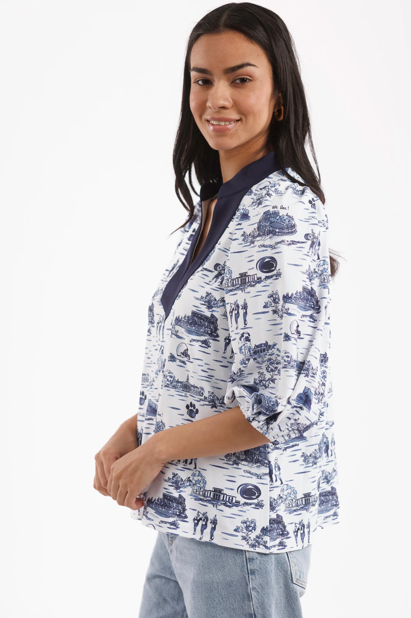 The Eliza Top - Penn State Toile