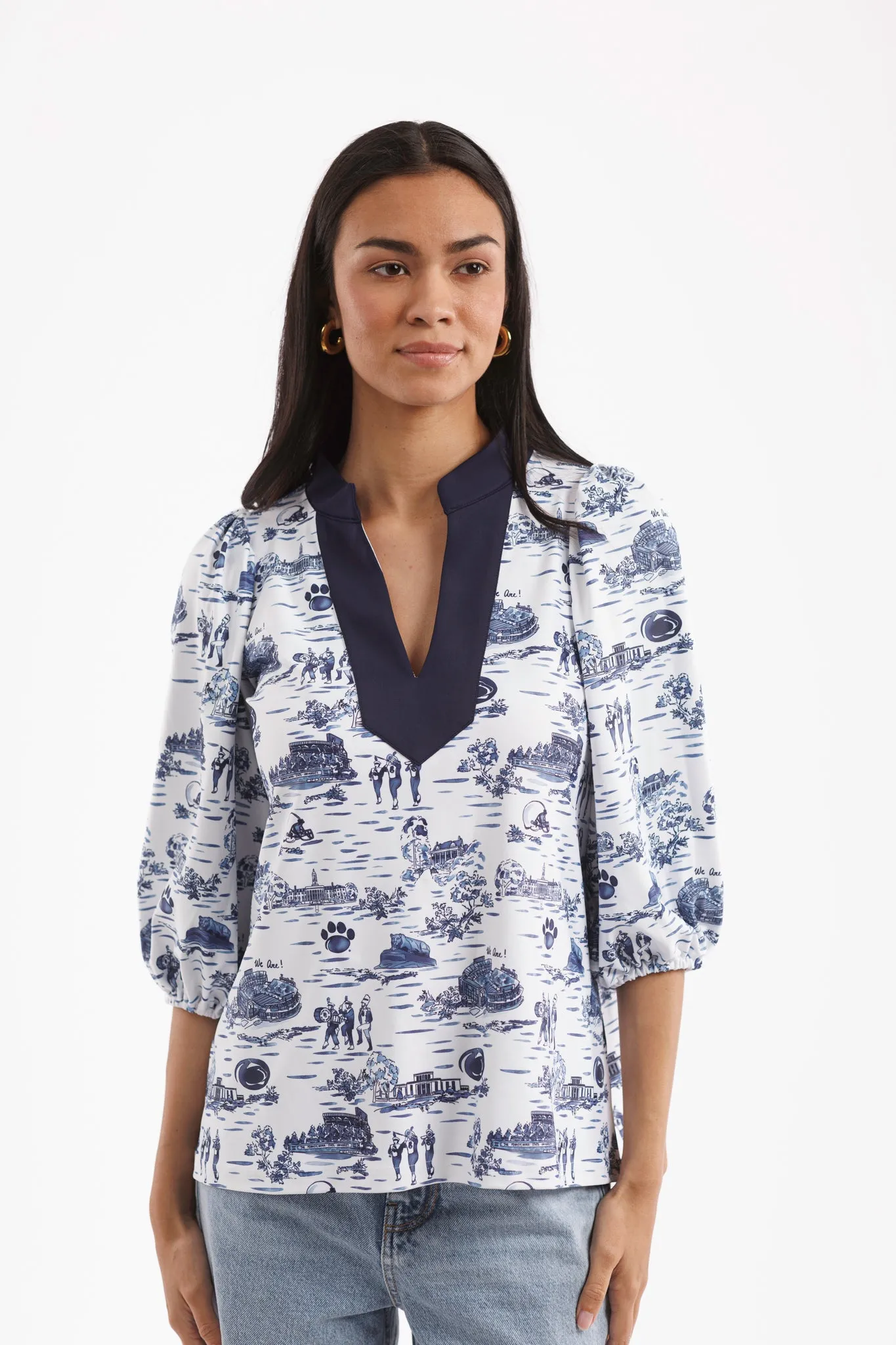 The Eliza Top - Penn State Toile