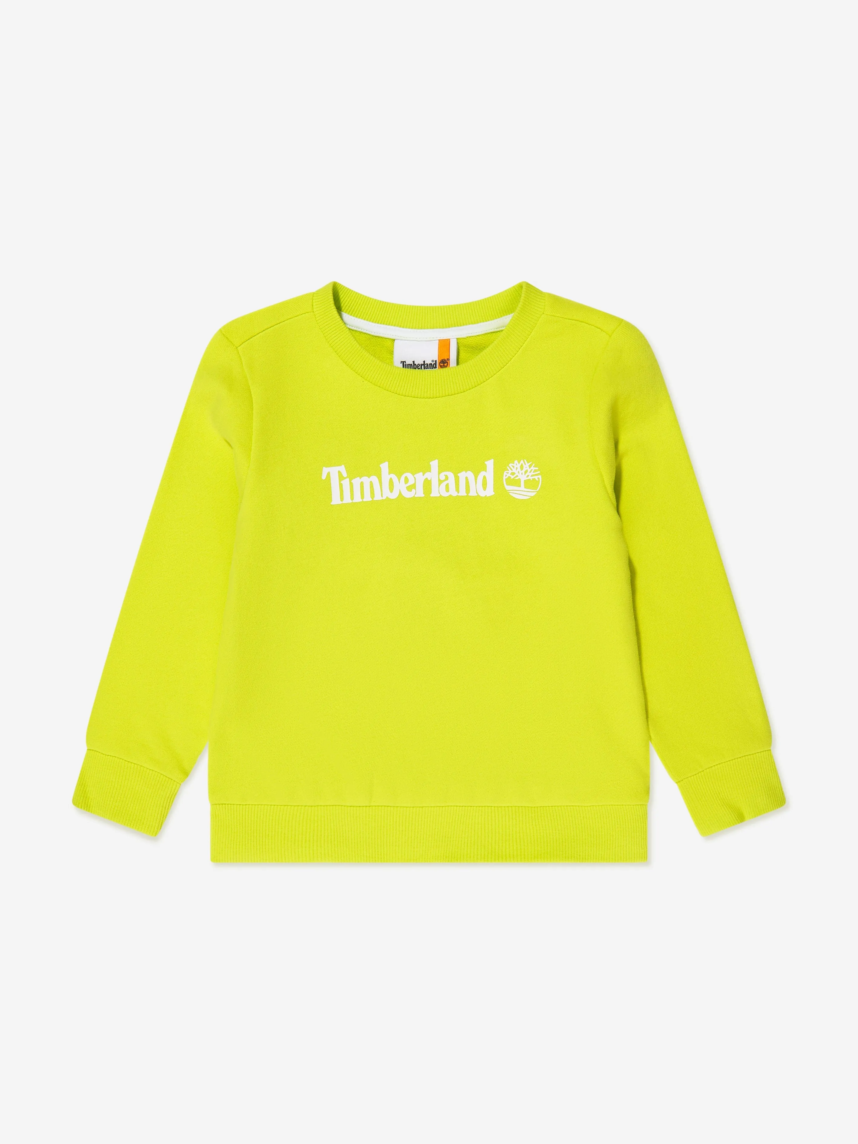 Timberland Boys Organic Cotton Sweatshirt in Lime