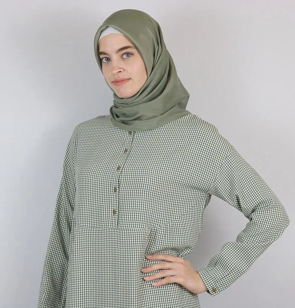 Tugba Modest Tunic M9412 Olive Green/White