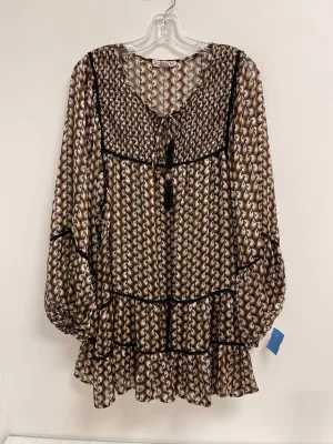 Tunic Long Sleeve By Clothes Mentor In Tan, Size: L