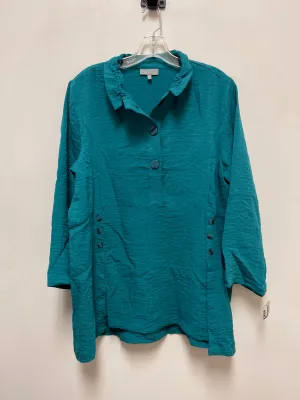 Tunic Long Sleeve By Habitat In Teal, Size: L