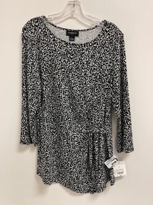 Tunic Long Sleeve By Liz Claiborne In Black & White, Size: L