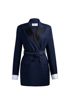 V-neck blazer | Navy blue blazer | Commuter blazer