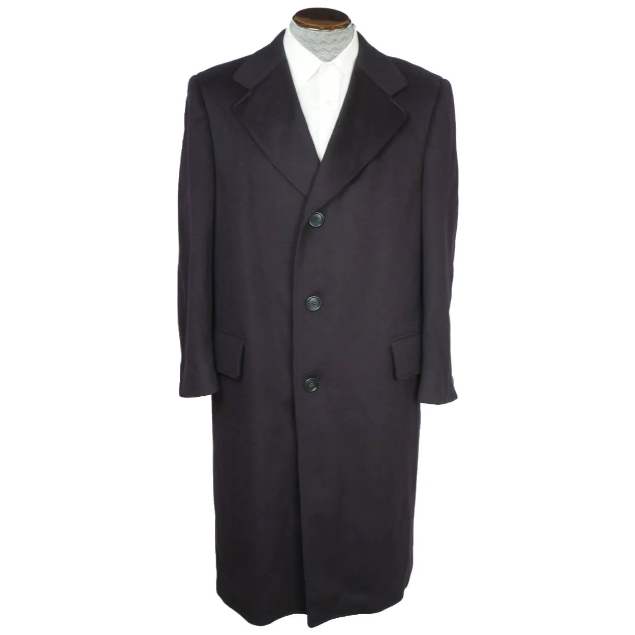 Vintage 1970s Crombie Sabelere Overcoat Mens Scottish Wool Coat Size M L