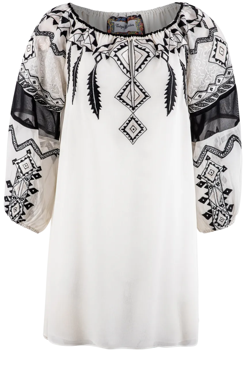 Vintage Collection Black & White Embroidered Tunic
