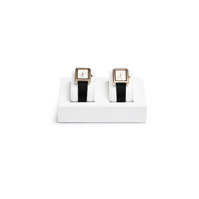White Metal Microfiber Watch Stand Set TT143