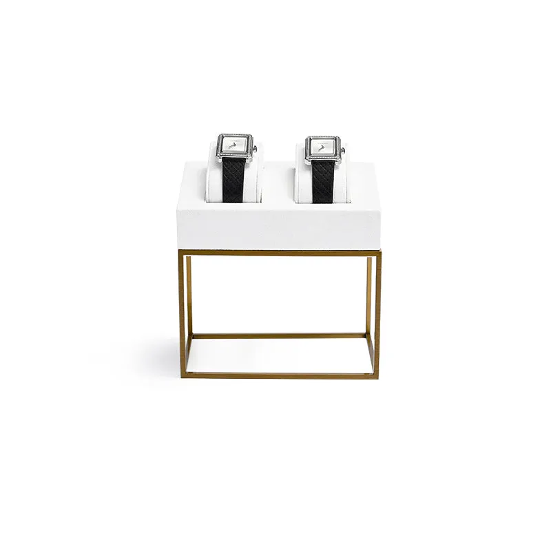 White Metal Microfiber Watch Stand Set TT143
