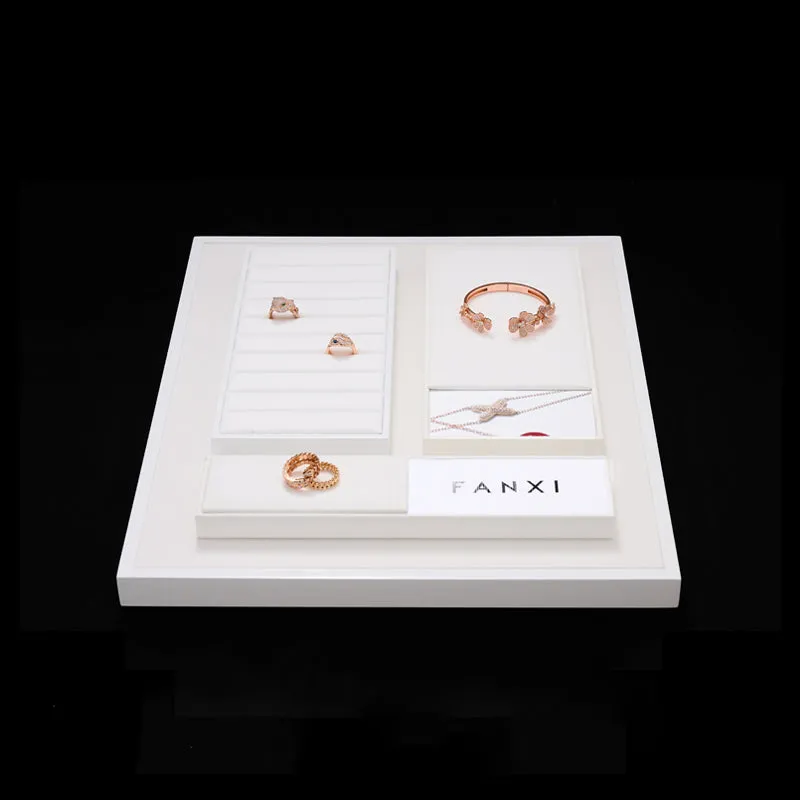 White Microfiber Jewelry Display Set TT148