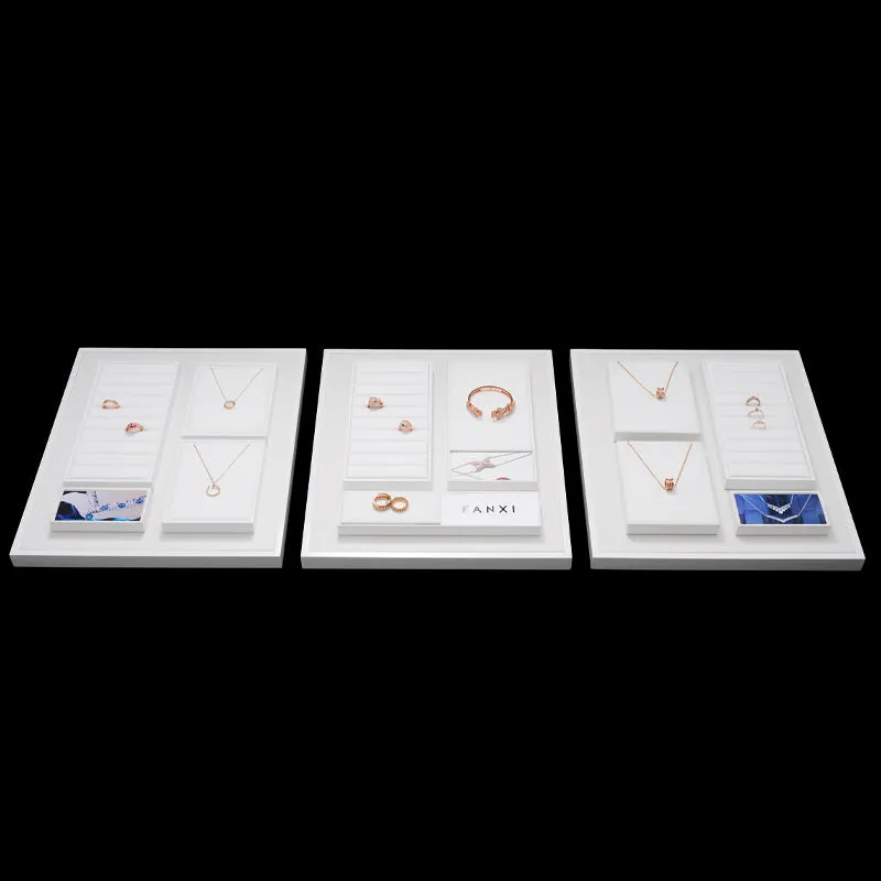 White Microfiber Jewelry Display Set TT148
