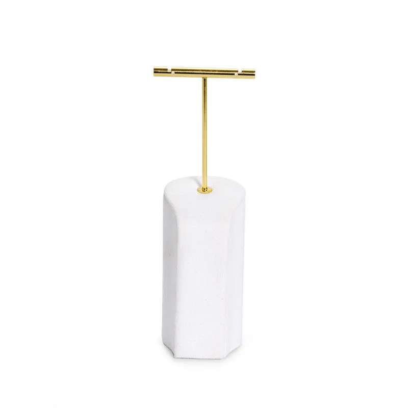 White Microfiber Jewelry Display Stand Showcase Set TT085