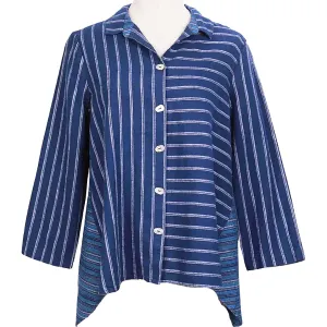 Women's Habitat Mixed Stripe Wrap Around Tunic Indigo