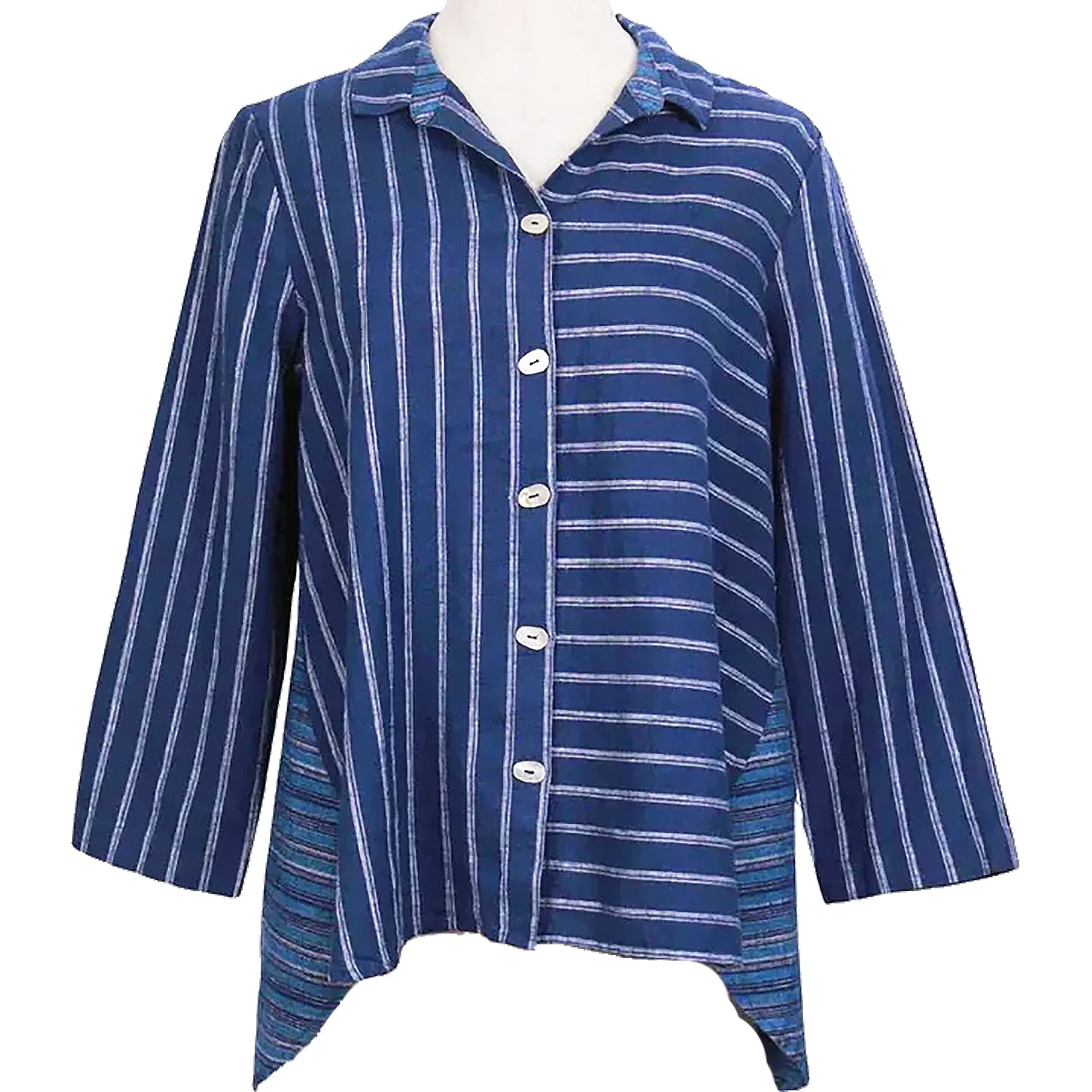 Women's Habitat Mixed Stripe Wrap Around Tunic Indigo