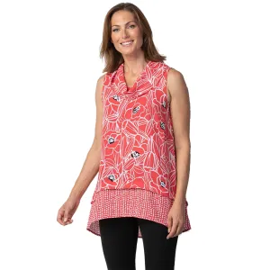 Women's Habitat Palm Beach Drape Collar Sleeveless Tunic Tomato