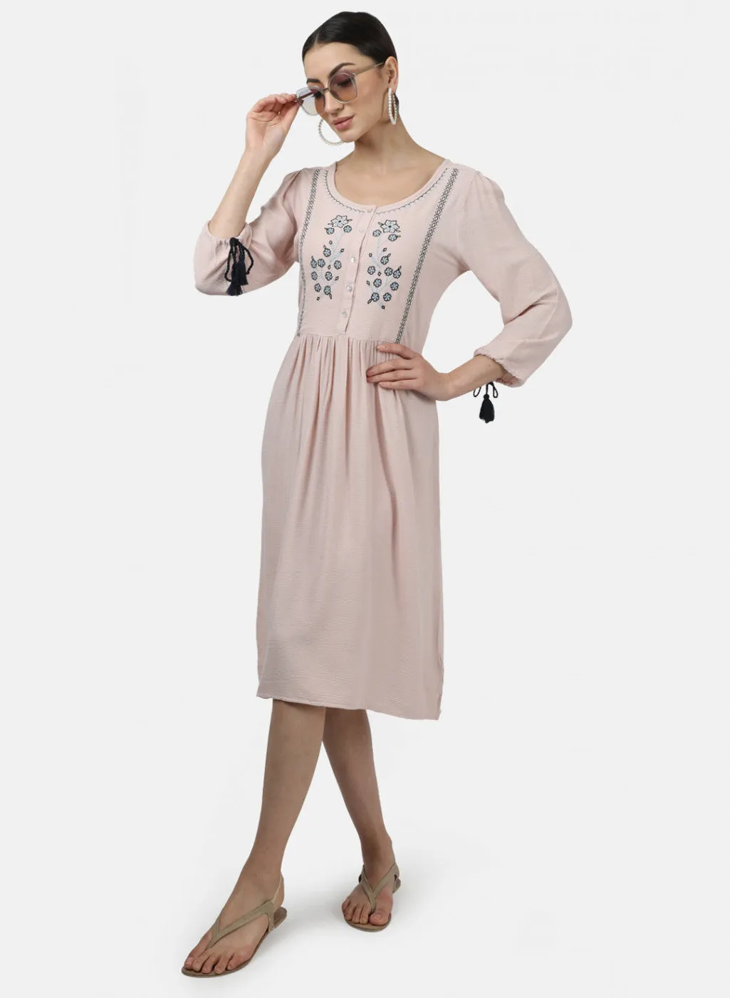 Womens Light Pink Plain Tunic