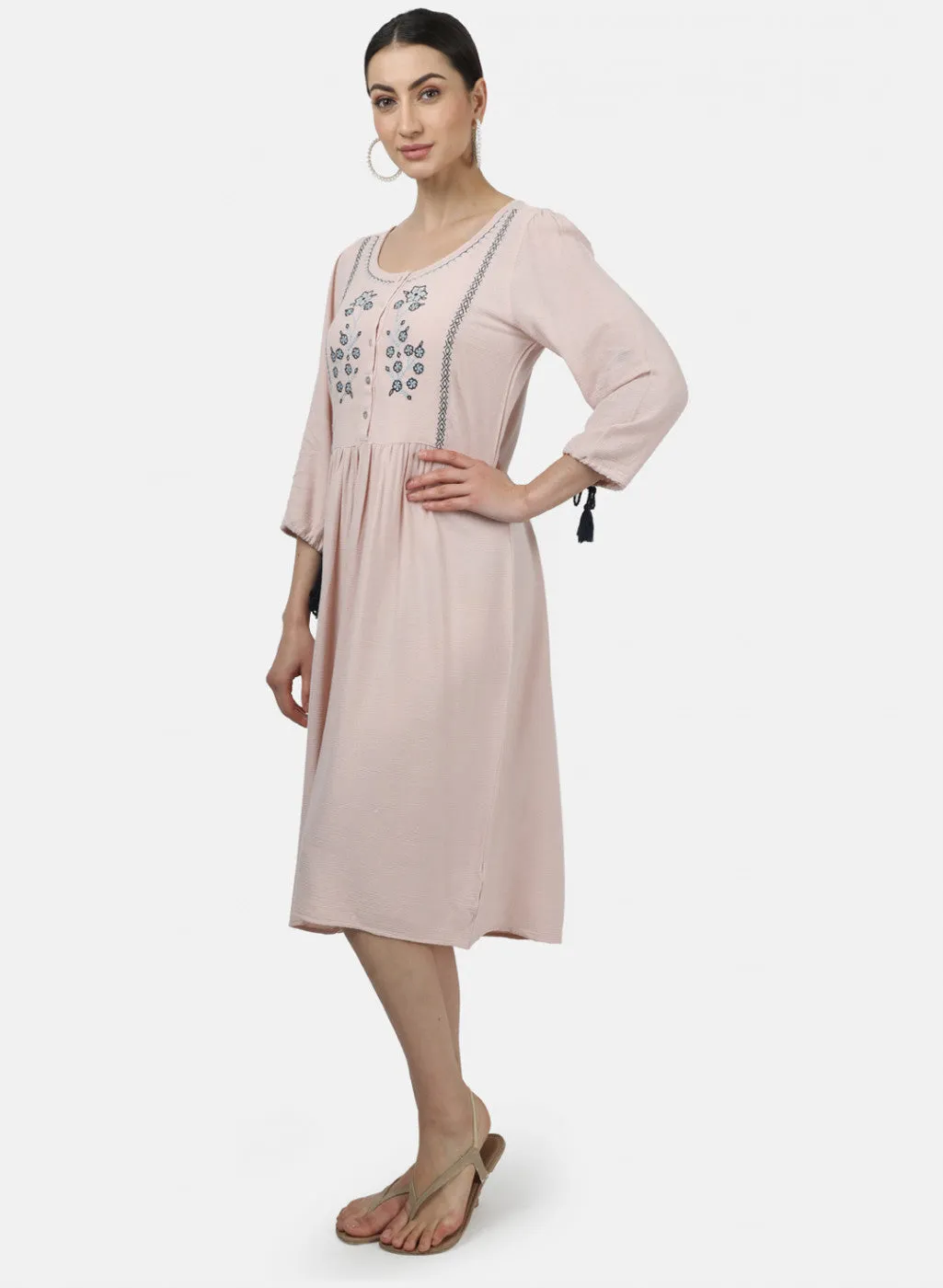 Womens Light Pink Plain Tunic