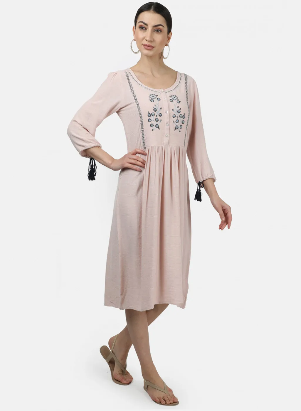 Womens Light Pink Plain Tunic