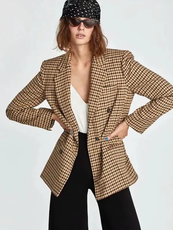 Women’s suit plaid small suit jacket