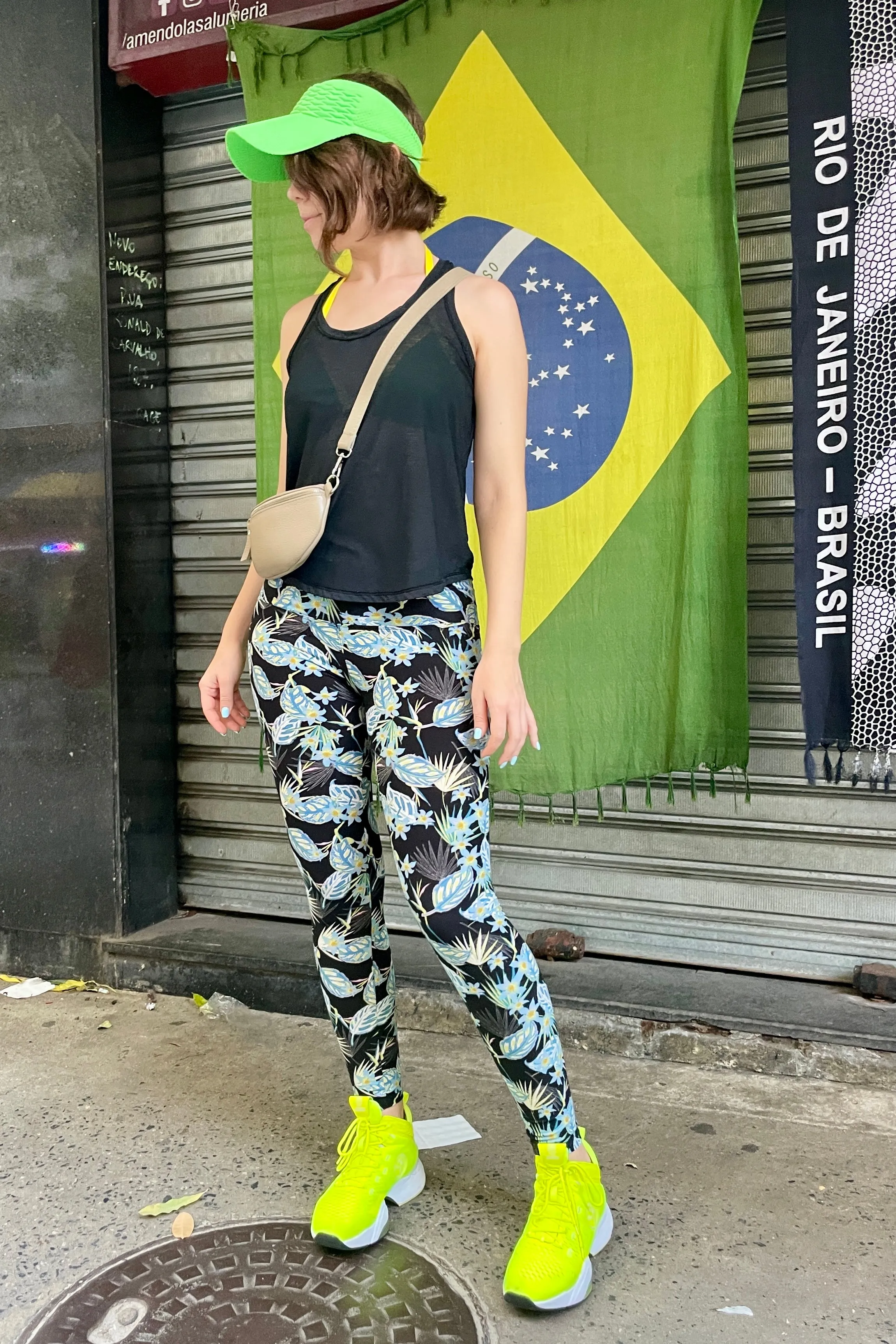 Yoga Waist 5" Tropical Print Print Leggings