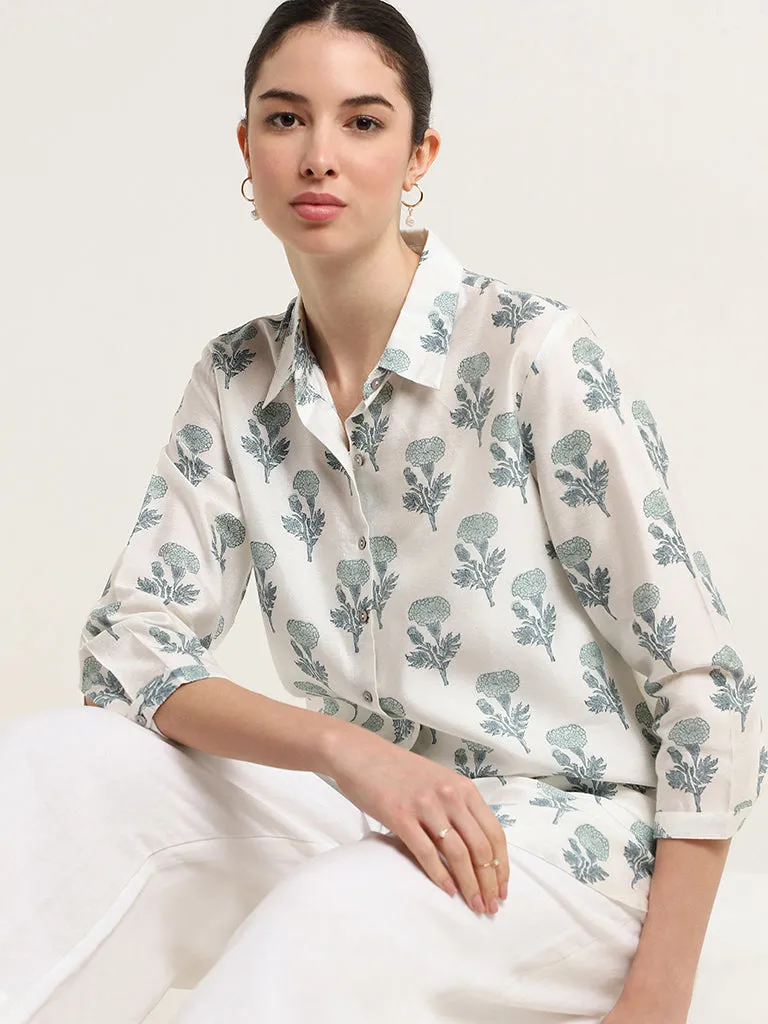 Zuba White Printed Tunic